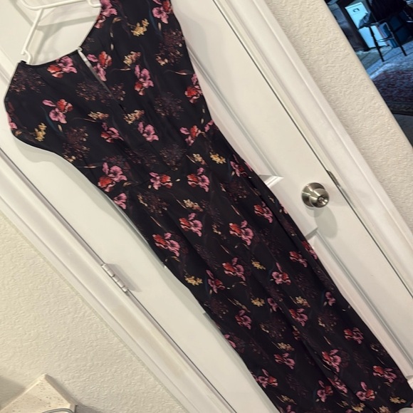 NWT Madewell Wide V-Neck Floral Satiny Maxi Dress - Picture 13 of 13